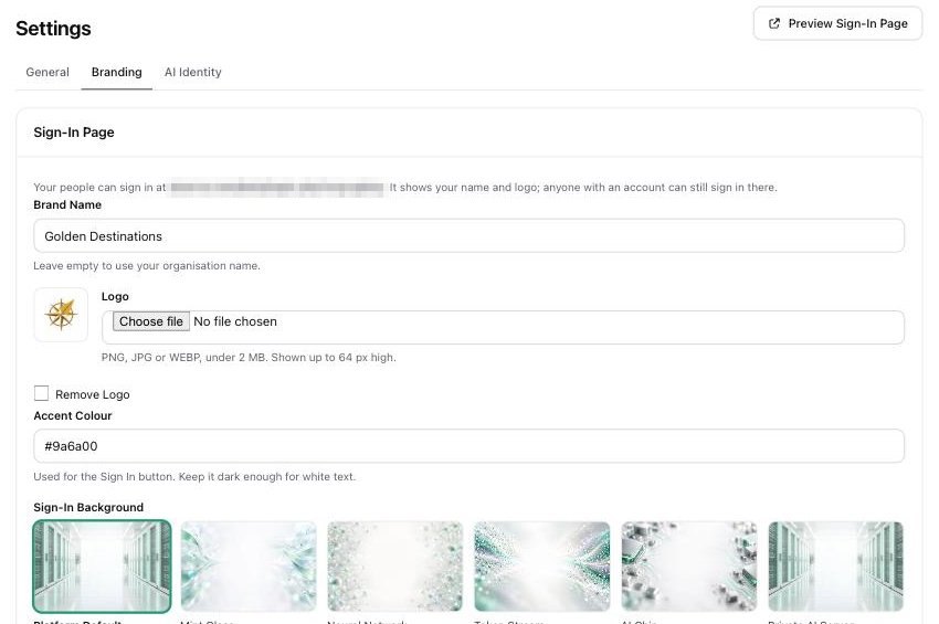 AiServa Branding settings